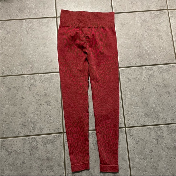 Gymshark Womens Adapt Animal Seamless Leggings Red Reef/Cherry Brown | Sz Small - Picture 9 of 16
